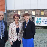 Apprenticeships and Skills Minister Pledges Support for Uxbridge College Darrell DeSouza, Anne Milton MP, Laraine Smith OBE