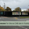 Plans for six new houses for the ex CAB site in Ruislip were to be announced in October. (They weren’t) hoardings
